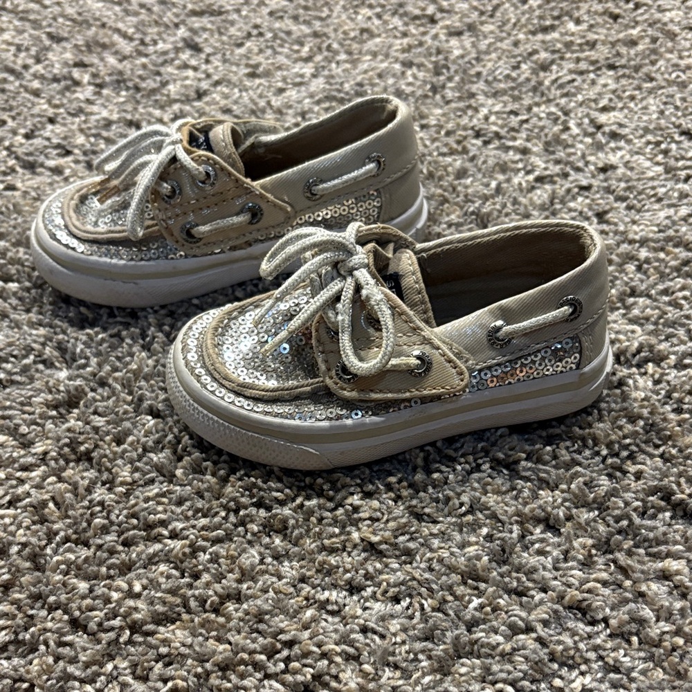 Sperry Kids' glittery boat shoes